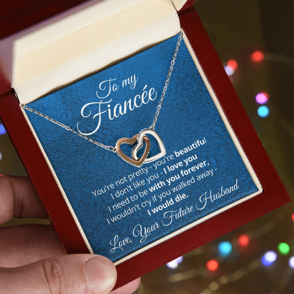Linked Hearts Necklace Gift For Fiancee Interlocking Hearts Necklace