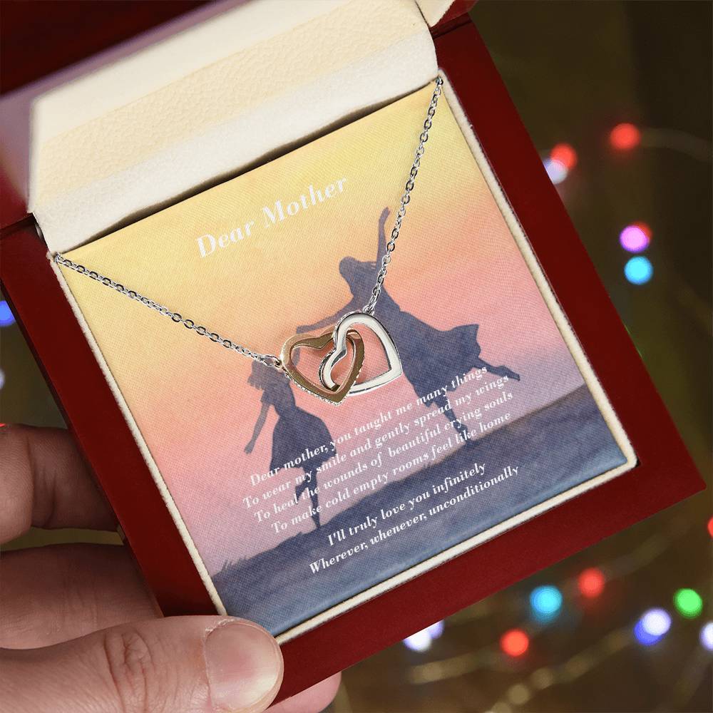Two Hearts - Dear Mother Interlocking Hearts Necklace