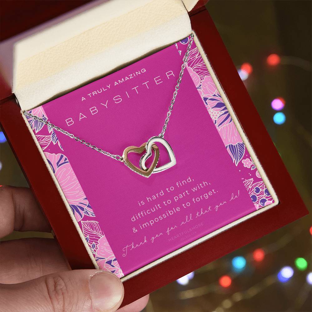 Nanny Appreciation Necklace Gift Nanny Thank You Gift Thank You Nanny Gift For Nanny Leaving A Truly Amazing Babysitter Gift Best Nanny Interlocking Hearts Necklace