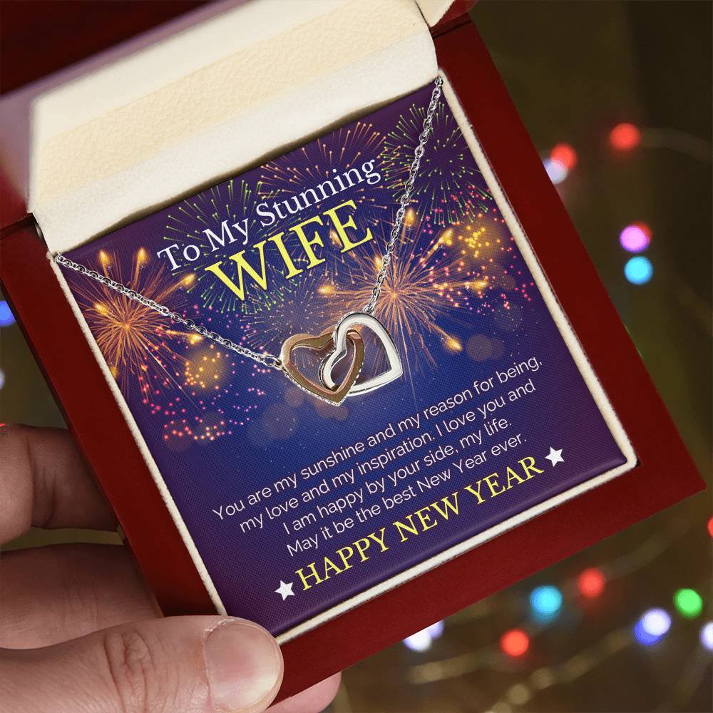 New Year Gift For Stunning Wife Interlocking Hearts Necklace