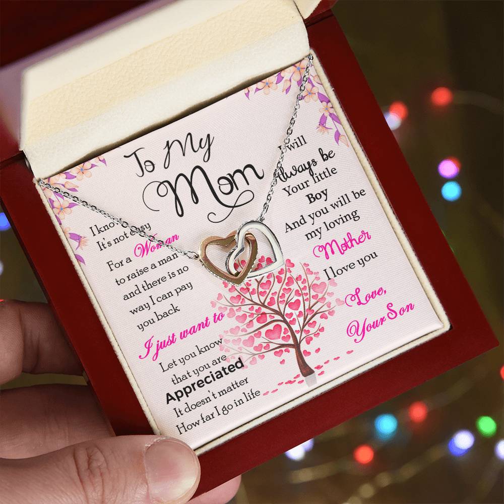 Mom Son Hearts Interlocking Hearts Necklace