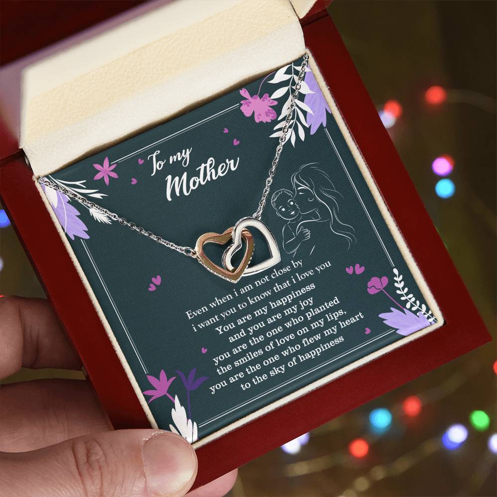 To My Mother - Two Hearts Neckalce Interlocking Hearts Necklace