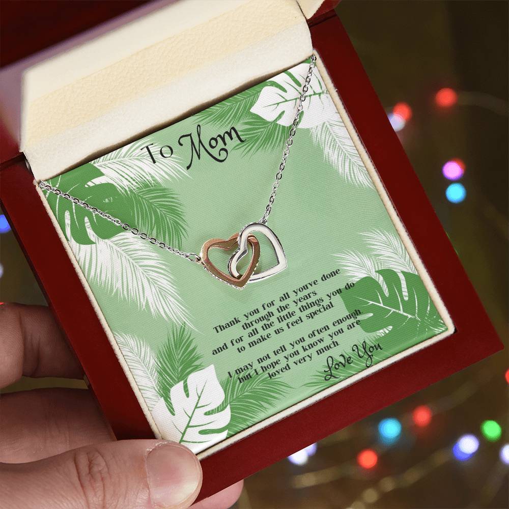 To Mom Interlocking Hearts Necklace-Love You