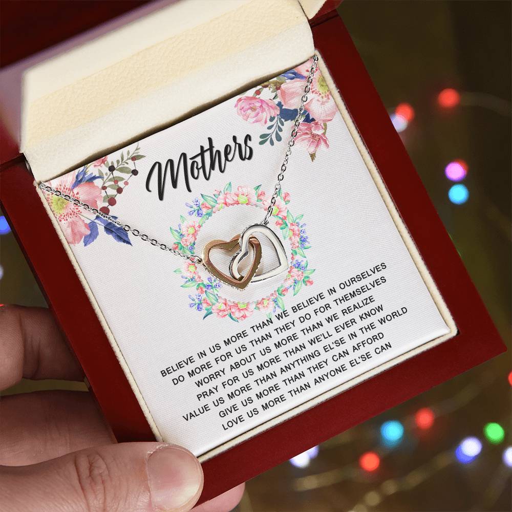 Meaningful Gift For Mothers Interlocking Hearts Necklace
