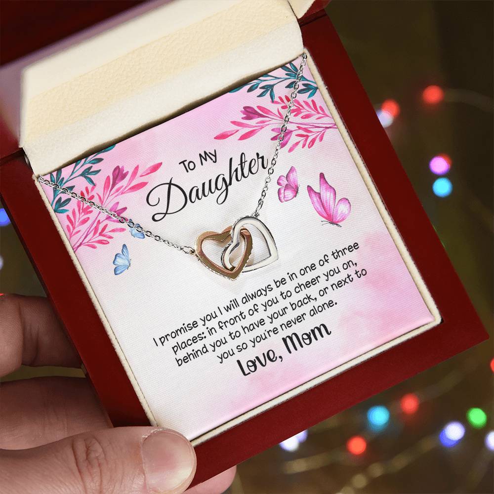I Promise To Be In One Of The Three Places Hearts Necklace Interlocking Hearts Necklace