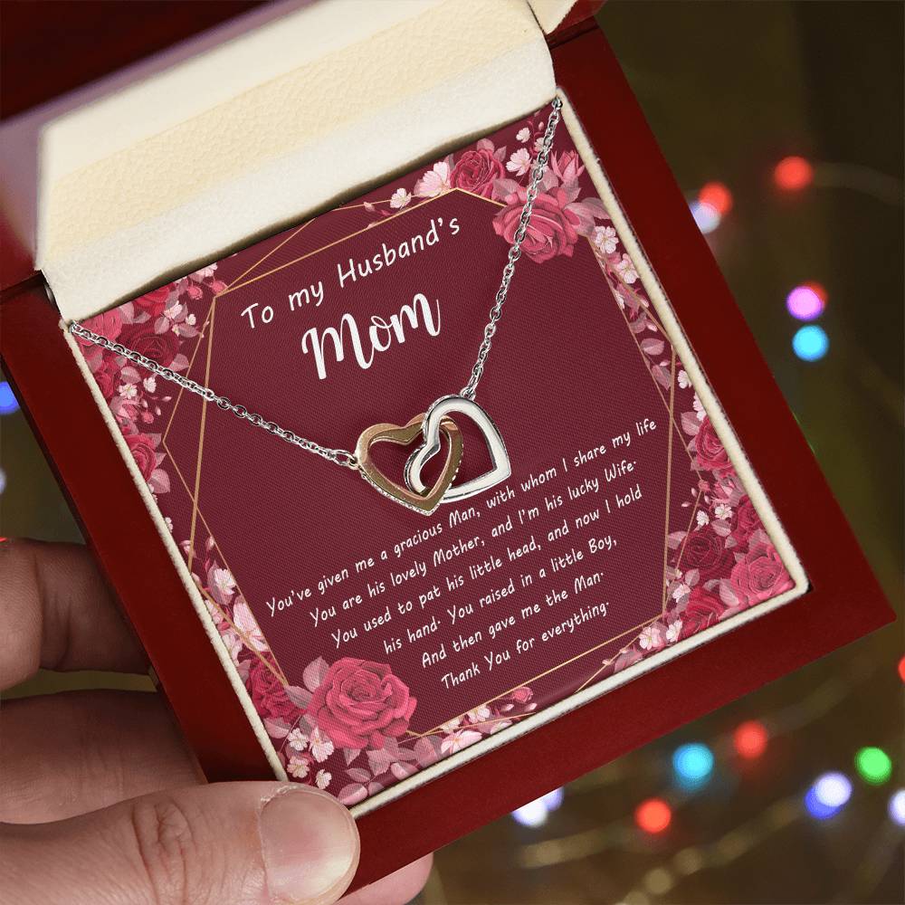 To My Husband'S Mom Interlocking Hearts Necklace