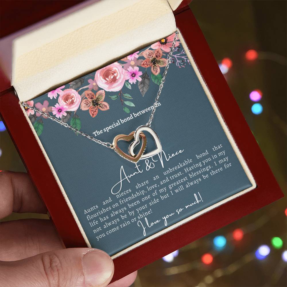 Aunt And Niece Special Bond Linked Hearts Necklace Interlocking Hearts Necklace