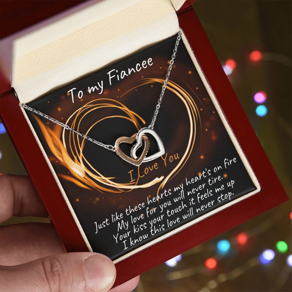 Interlocking Hearts Necklace - To My Fiancee