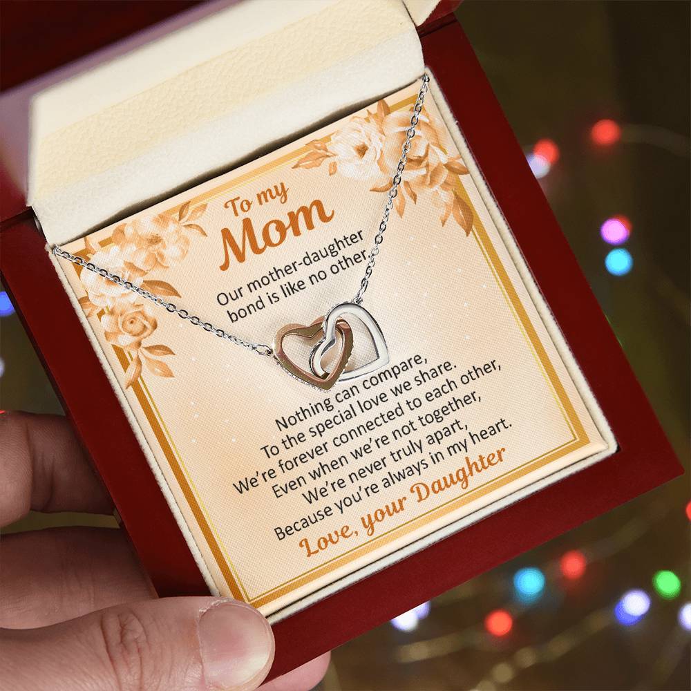 To My Mom - Our Mother Daughter Bond - Necklace Interlocking Hearts Necklace