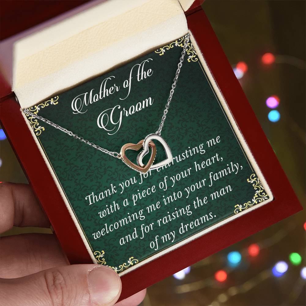 Mother Of The Groom Necklace From Bridemother In Law Necklacegroom'S Mother Interlocking Hearts Necklace Mother Of The Groom Wedding Gift