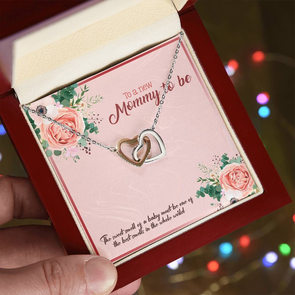 To A New Mommy To Be Interlocking Hearts Necklace
