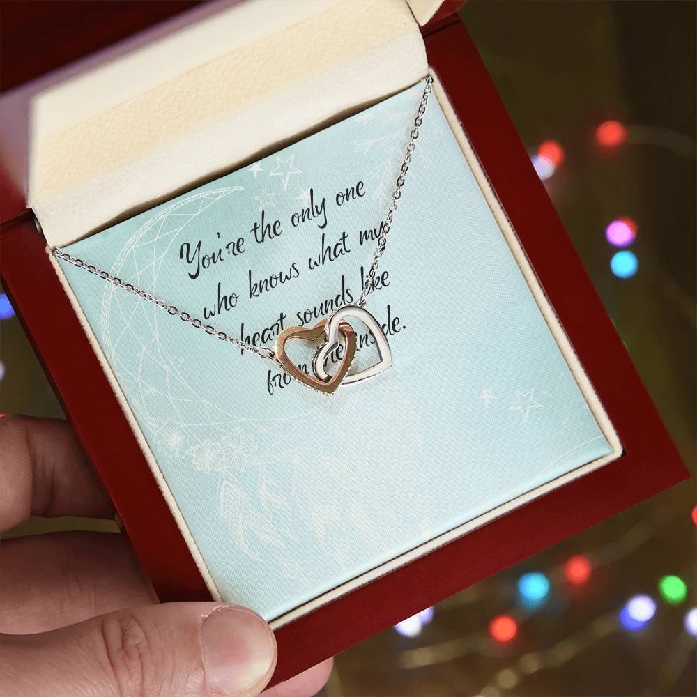 You Are The Only One Who Knows What My Heart Sounds Like From Inside - Interlocking Heart Necklace Interlocking Hearts Necklace