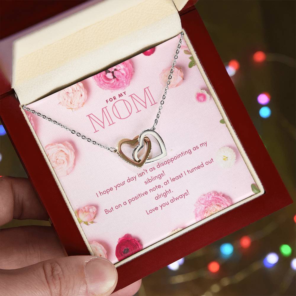 I Turned Out Alright Interlocking Hearts Necklace