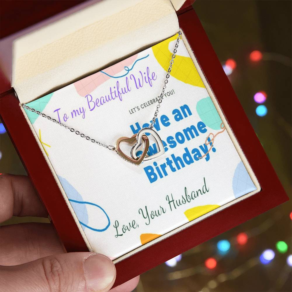 Birthday Gift For Wife Two Hearts Interlocked Interlocking Hearts Necklace