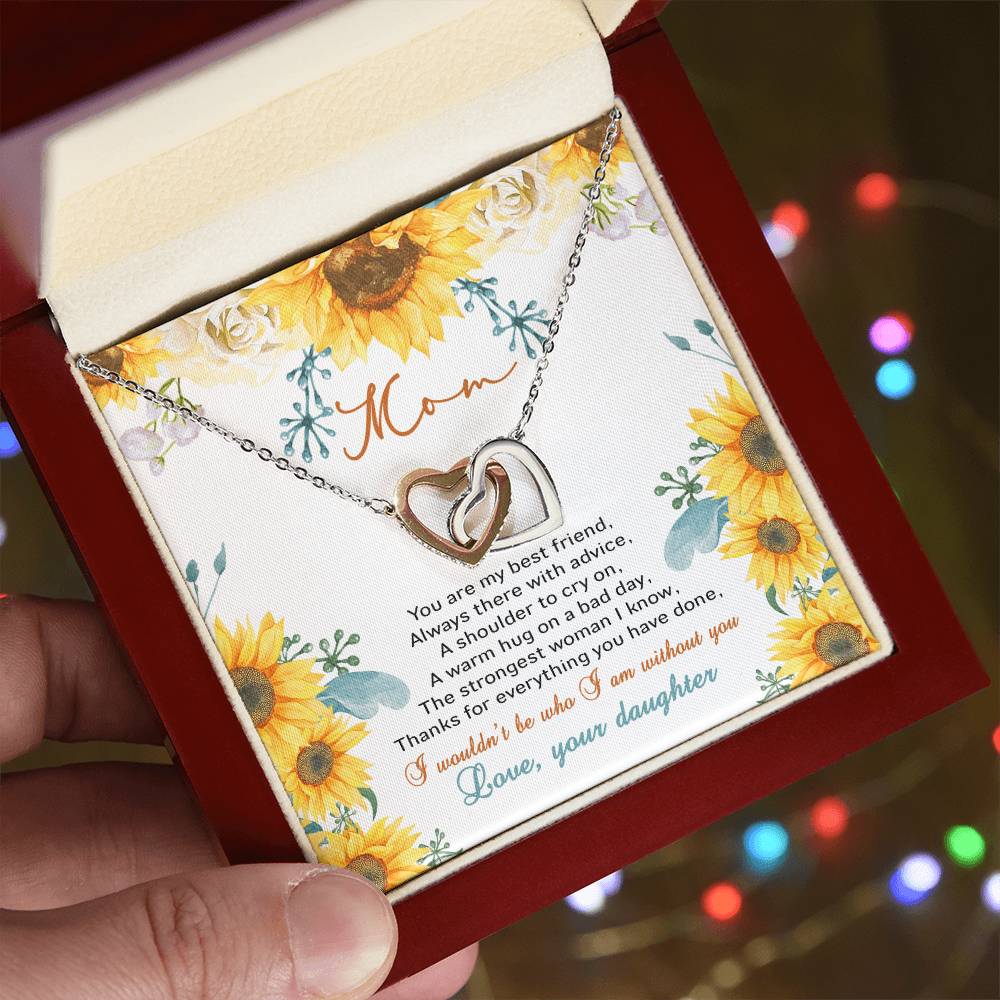 Mom You Are My Best Friend Interlocking Hearts Necklace