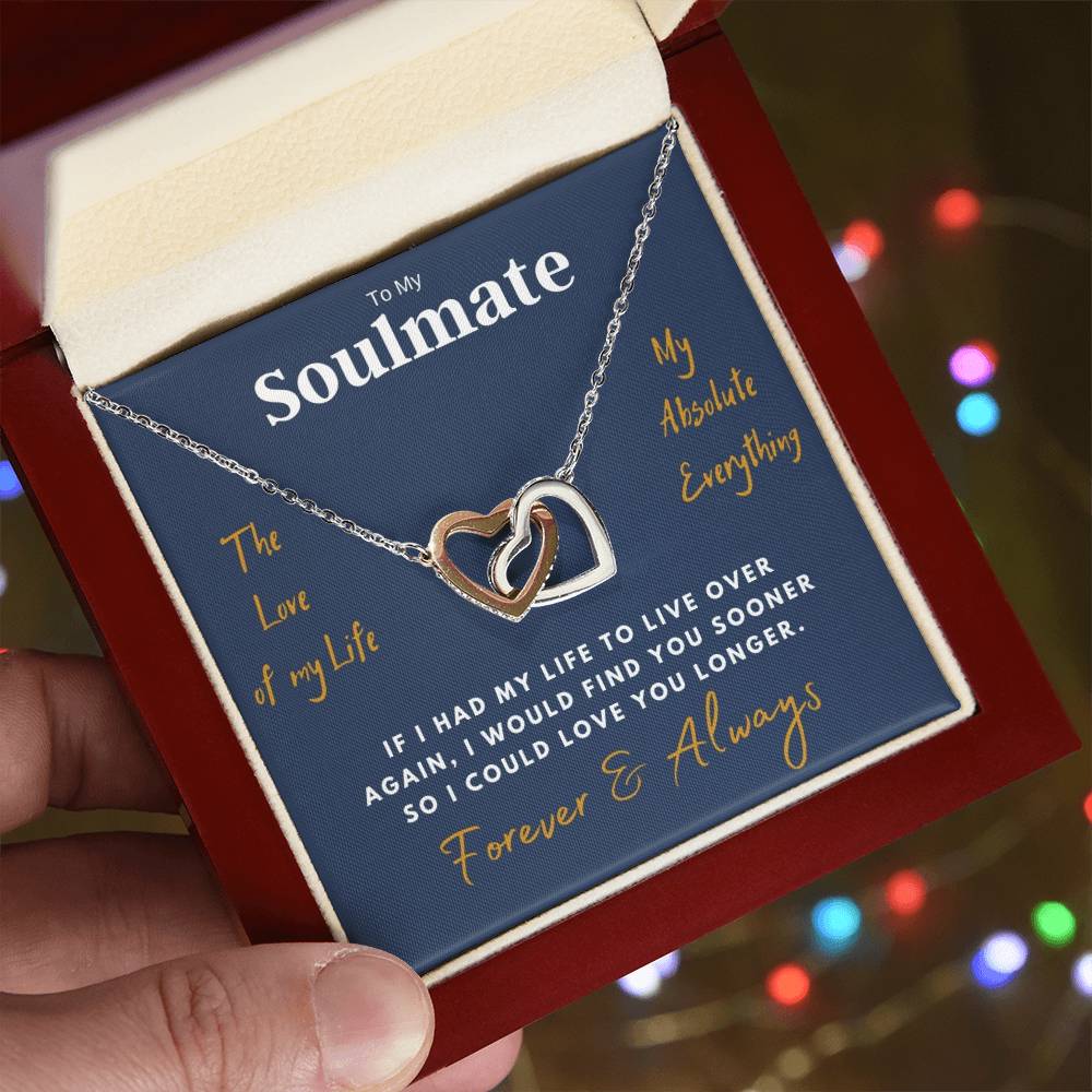 Soulmate Hearts Necklace Interlocking Hearts Necklace