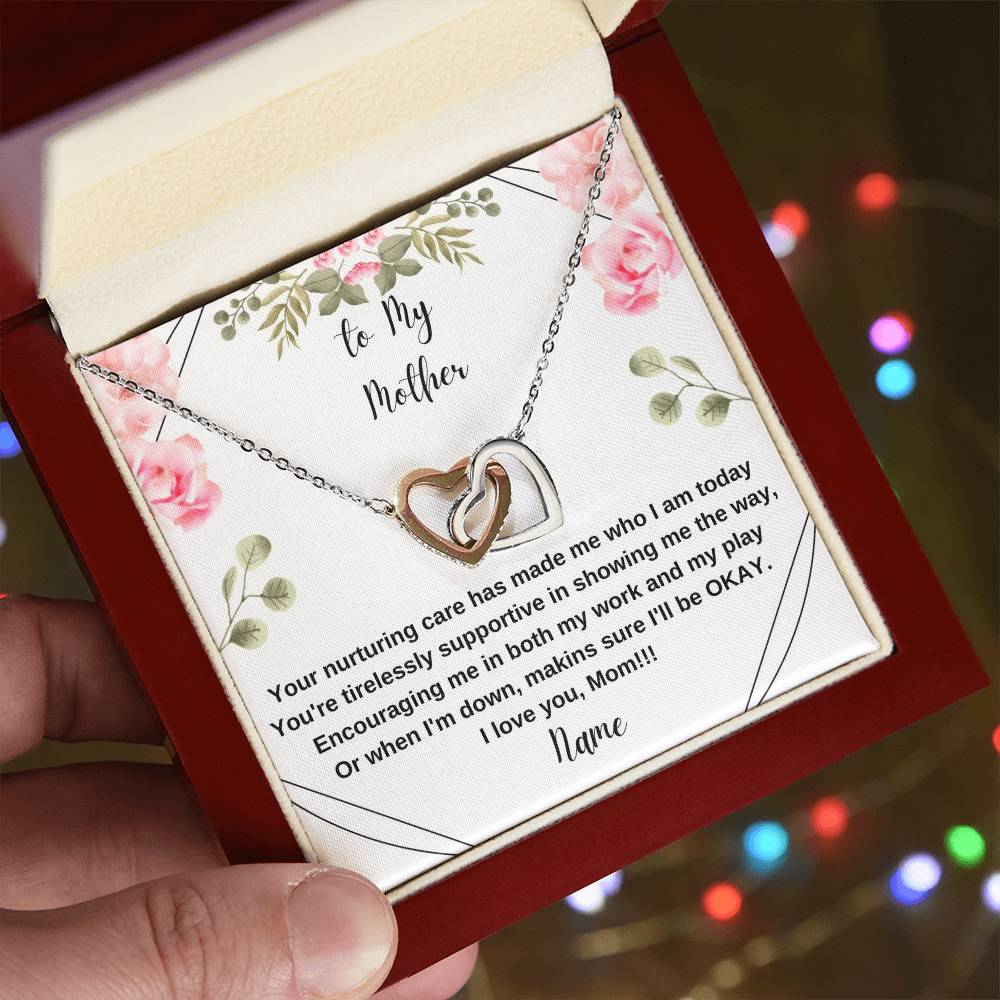 To My Mother Interlocking Heart Necklace Interlocking Hearts Necklace