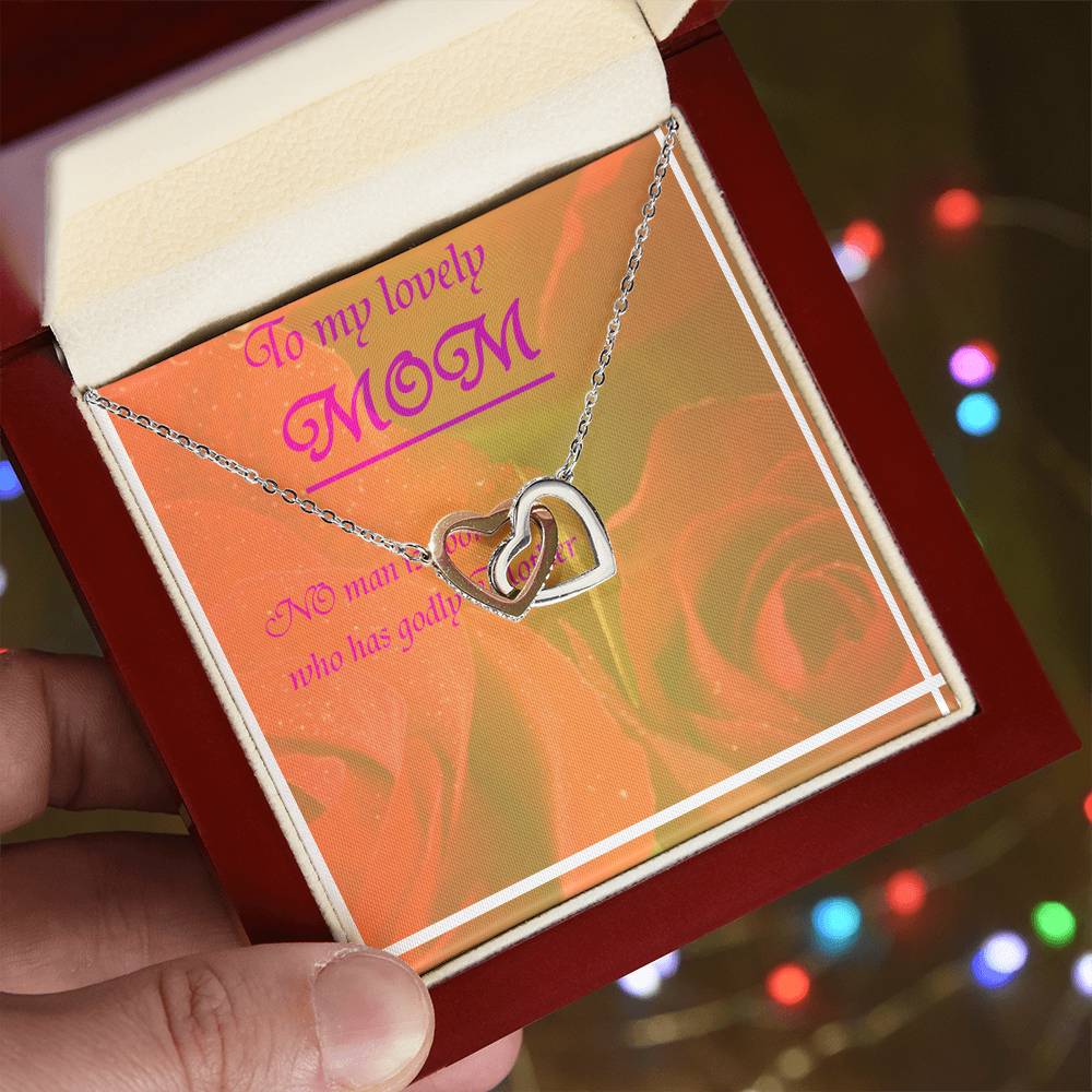 Greeting Card For Lovely Mother Interlocking Hearts Necklace