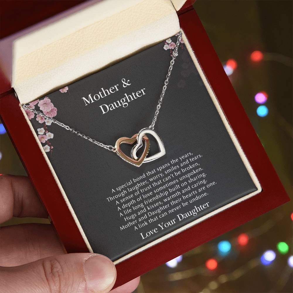 Our Hearts Are One Interlocking Hearts Necklace