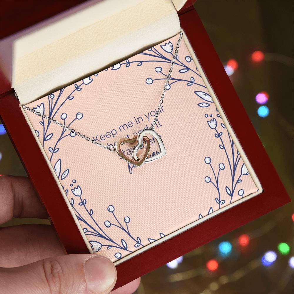 Keep Me In Your Heart Interlocking Hearts Necklace