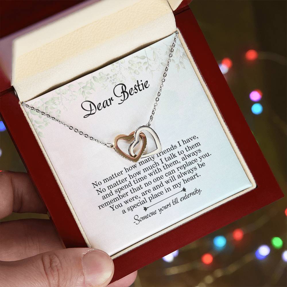 Dear Bestie No Matter How Many Friends I Have Interlocking Heart Necklace Interlocking Hearts Necklace