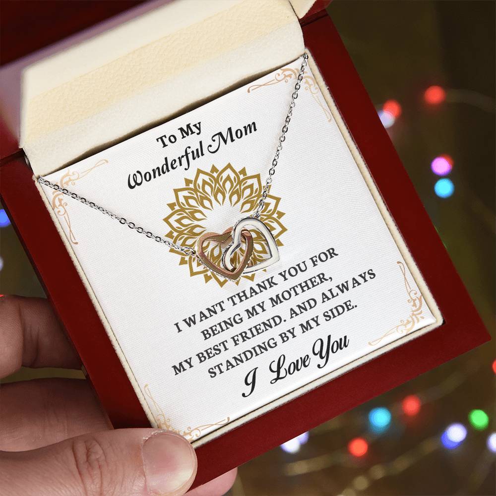 To My Mom - My Best Friend - Interlocking Hearts Necklace