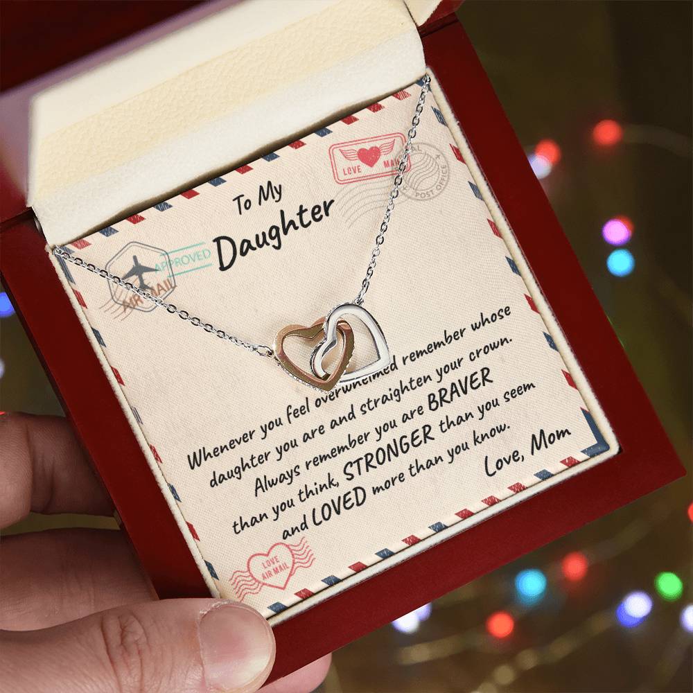 Daughter - Mom Interlocking Hearts Necklace