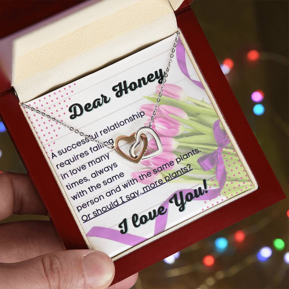 Anniversary Gift For Wife Forever Partner Household Plant Lover Interlocking Hearts Necklace