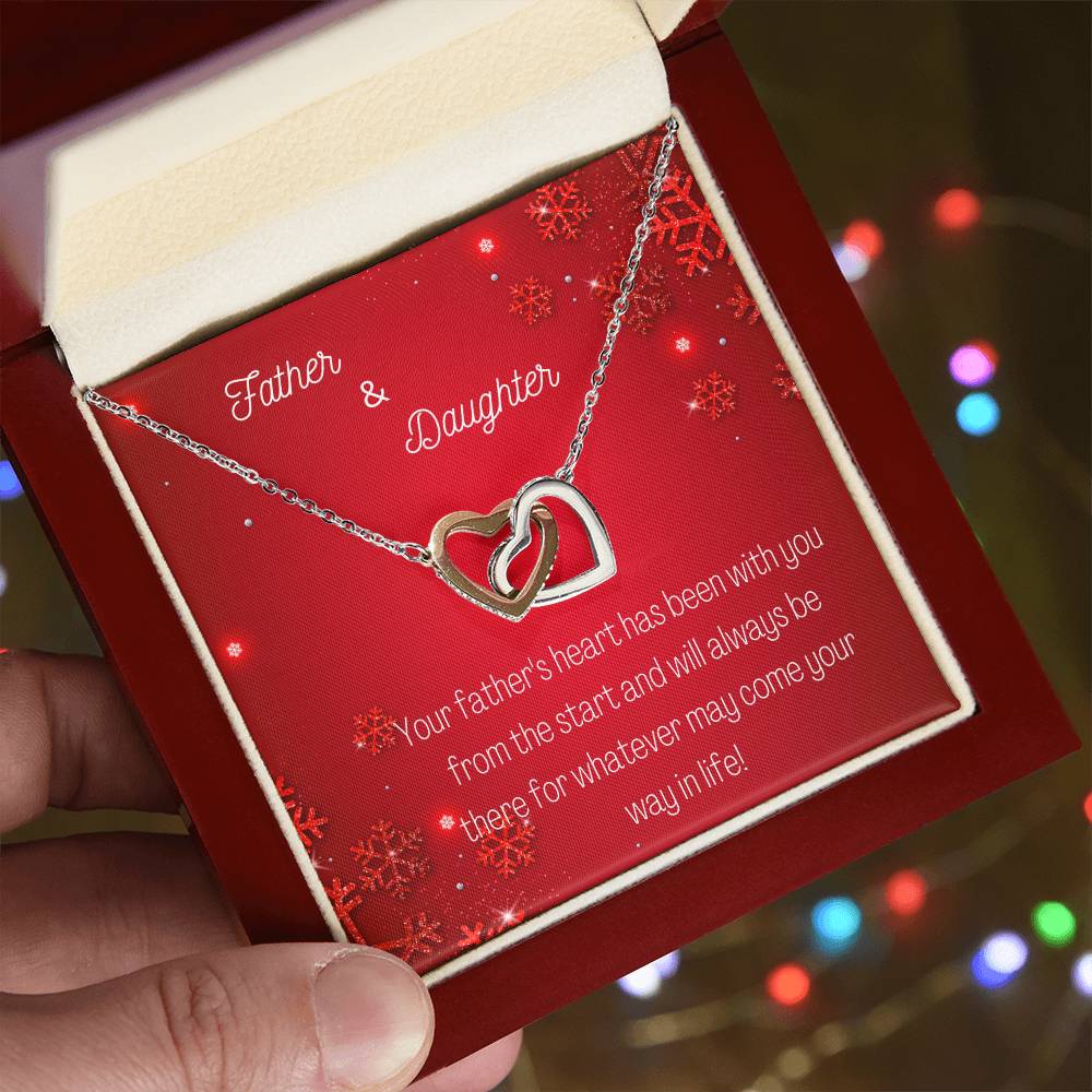Father And Daughter Linked Hearts Necklace Interlocking Hearts Necklace