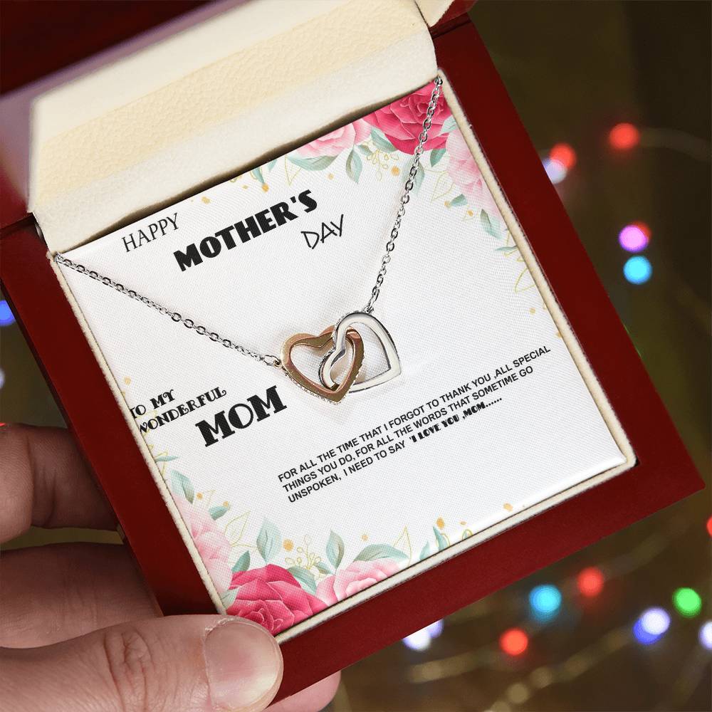 To My Mother Interlocking Hearts Necklace