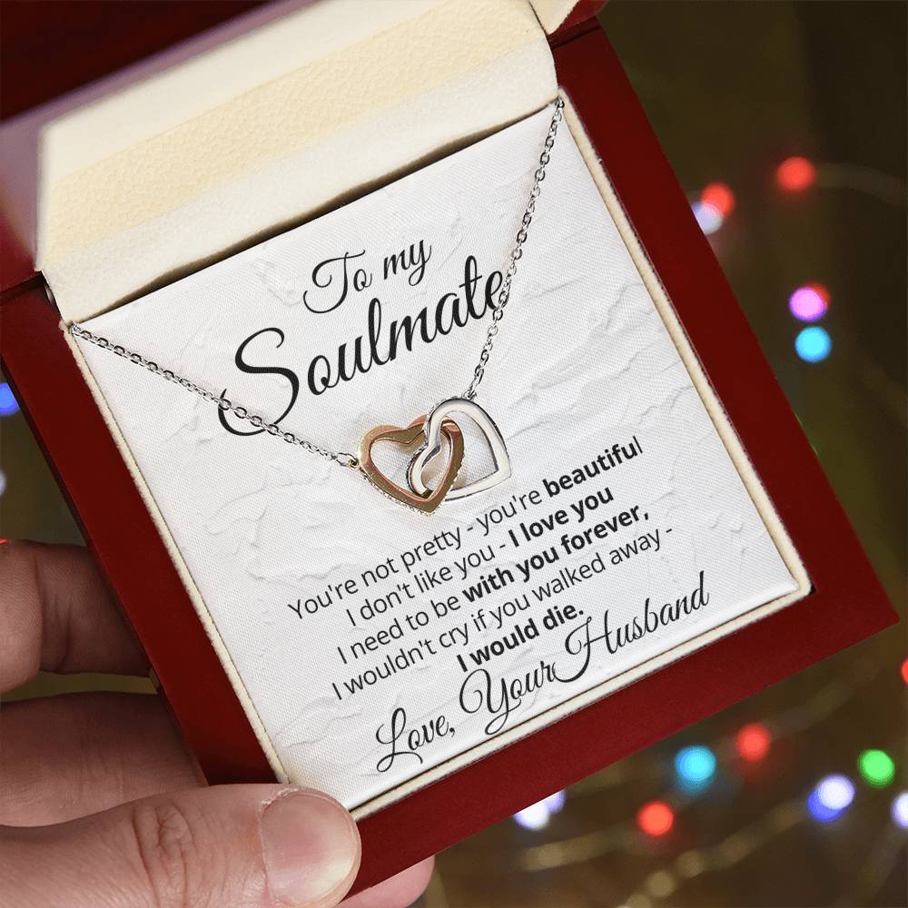 Linked Hearts Necklace Gift For Soulmate Interlocking Hearts Necklace