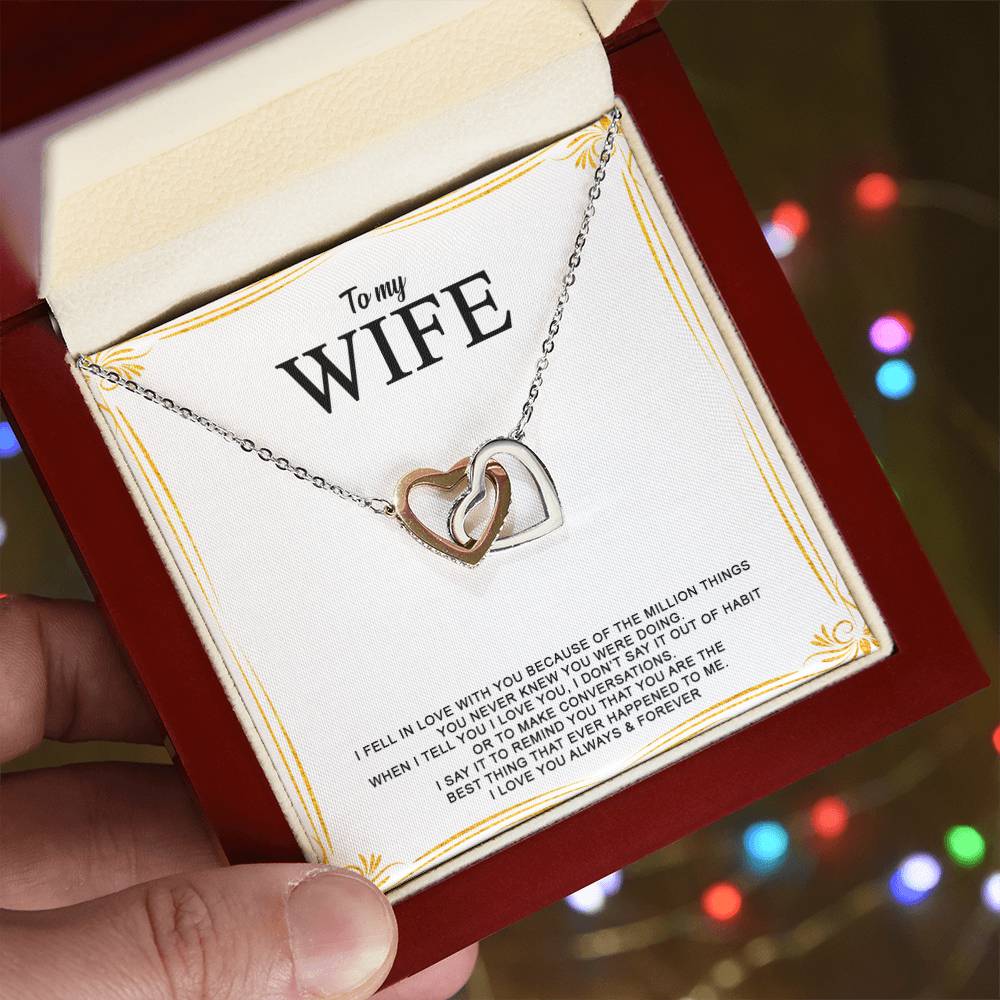 Interlocking Hearts Necklace For Your Wife