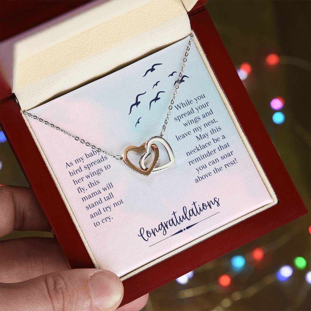 This Mama Will Stand Tall And Try Mot To Cry - Interlocking Heart Necklace Interlocking Hearts Necklace