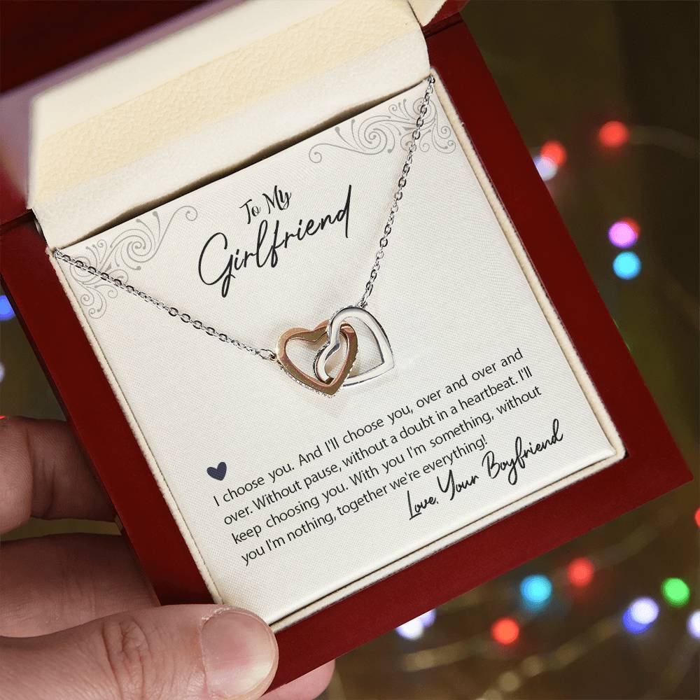 Interlocked Heart Necklace - For Girlfriend Interlocking Hearts Necklace