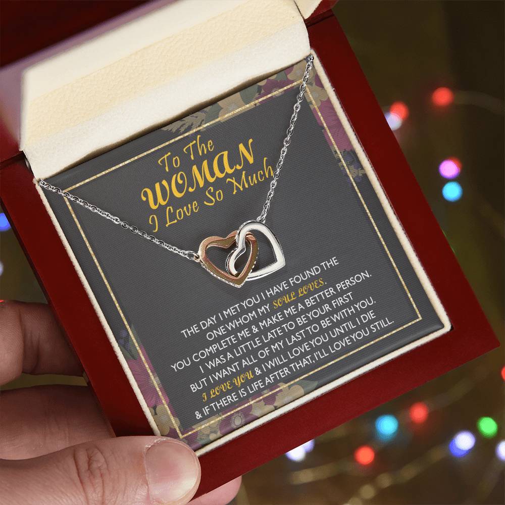 To The Woman I Love - Interlocking Hearts - Interlocking Hearts Necklace