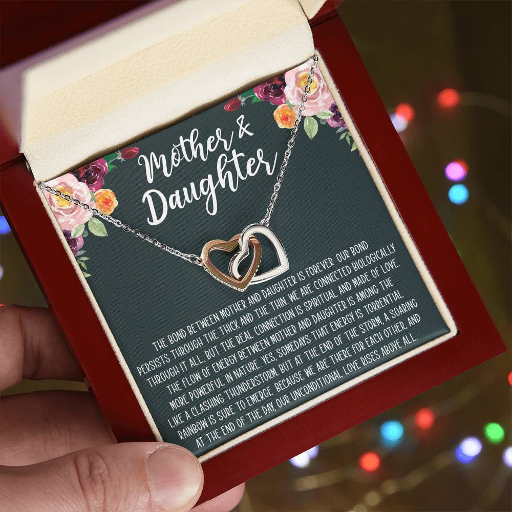 Mother & Daughter Interlocking Hearts Necklace