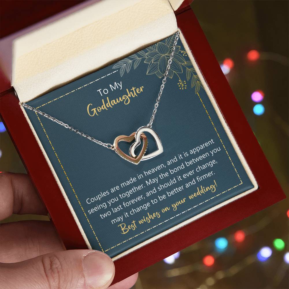 To My Goddaughter May The Bond Between You Two Last Forever Necklace Interlocking Hearts Necklace