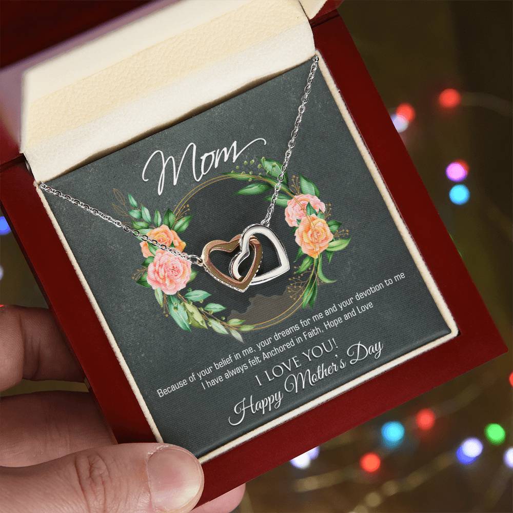 Happy Mother'S Day Interlocking Hearts Necklace