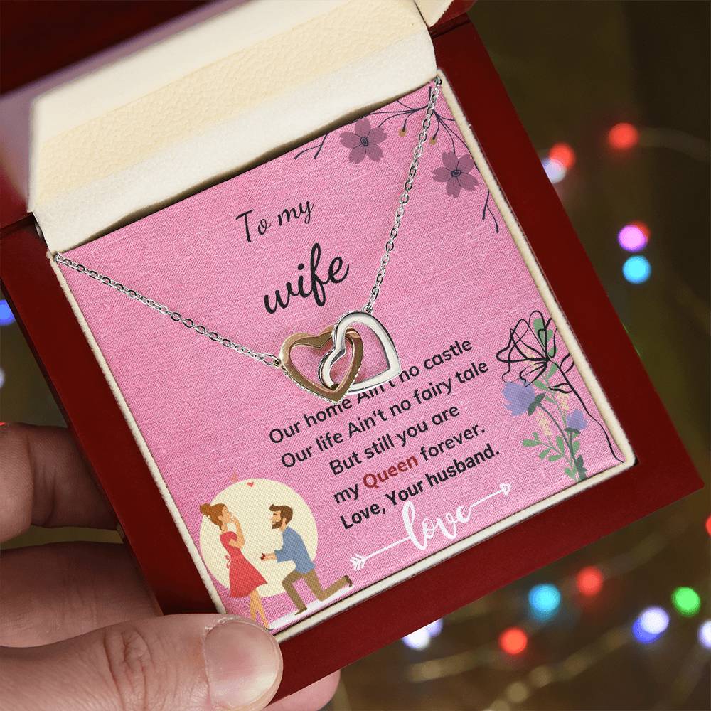 Gift To My Wife Interlocking Hearts Necklace
