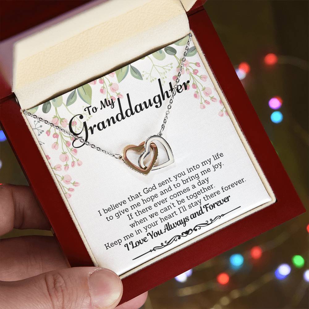 Interlocking Hearts Necklace-To My Granddaughter