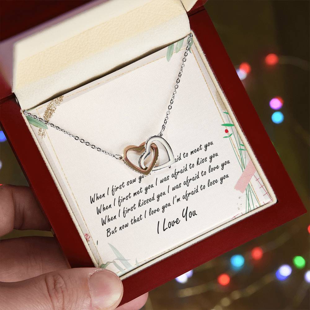 To My Love Interlocking Hearts Necklace Message Card