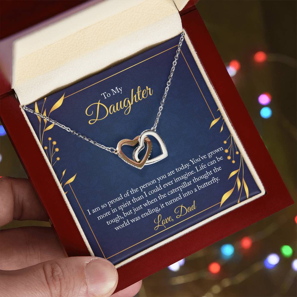 To My Daughter - I Am So Proud Of The Person You Are Today - Necklace Interlocking Hearts Necklace