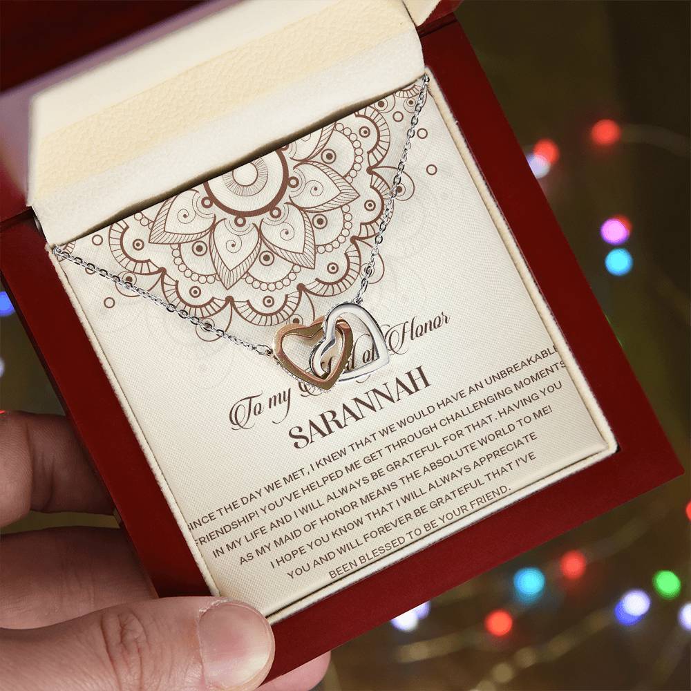 Maid Of Honor Gift Necklace Maid Of Honor Wedding Giftpersonalized Maid Of Honor Gift Interlocking Hearts Necklace For Maid Of Honor Gift