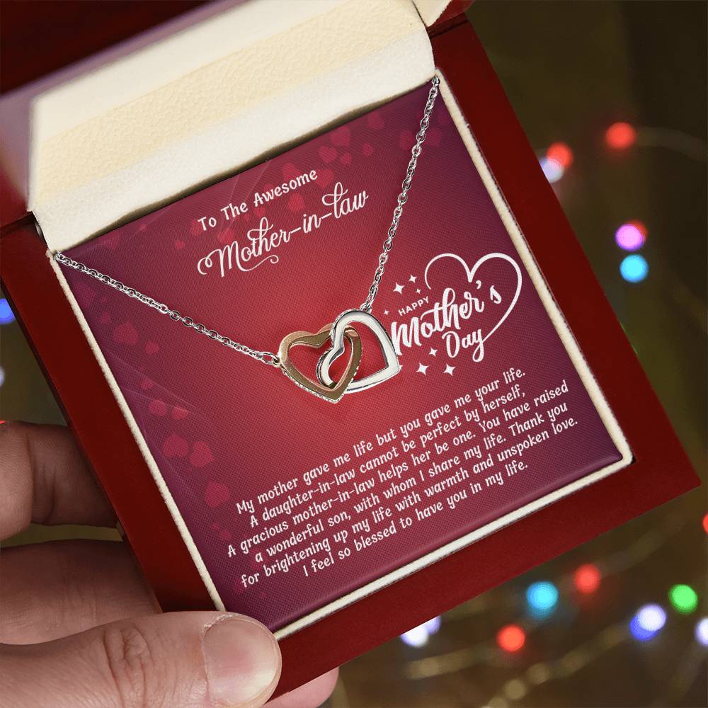 Interlocked Heart Neckless - For Mother In Law Interlocking Hearts Necklace