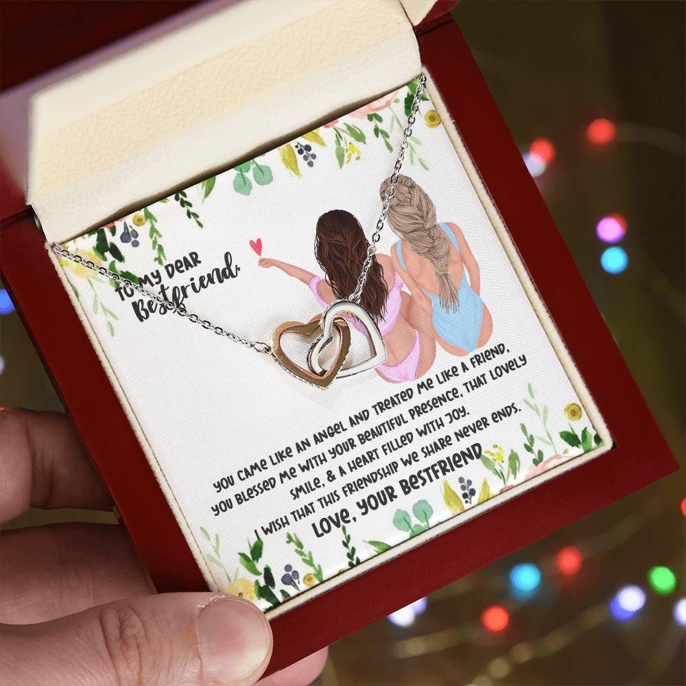 To My Bestfriend Interlocking Necklace Interlocking Hearts Necklace