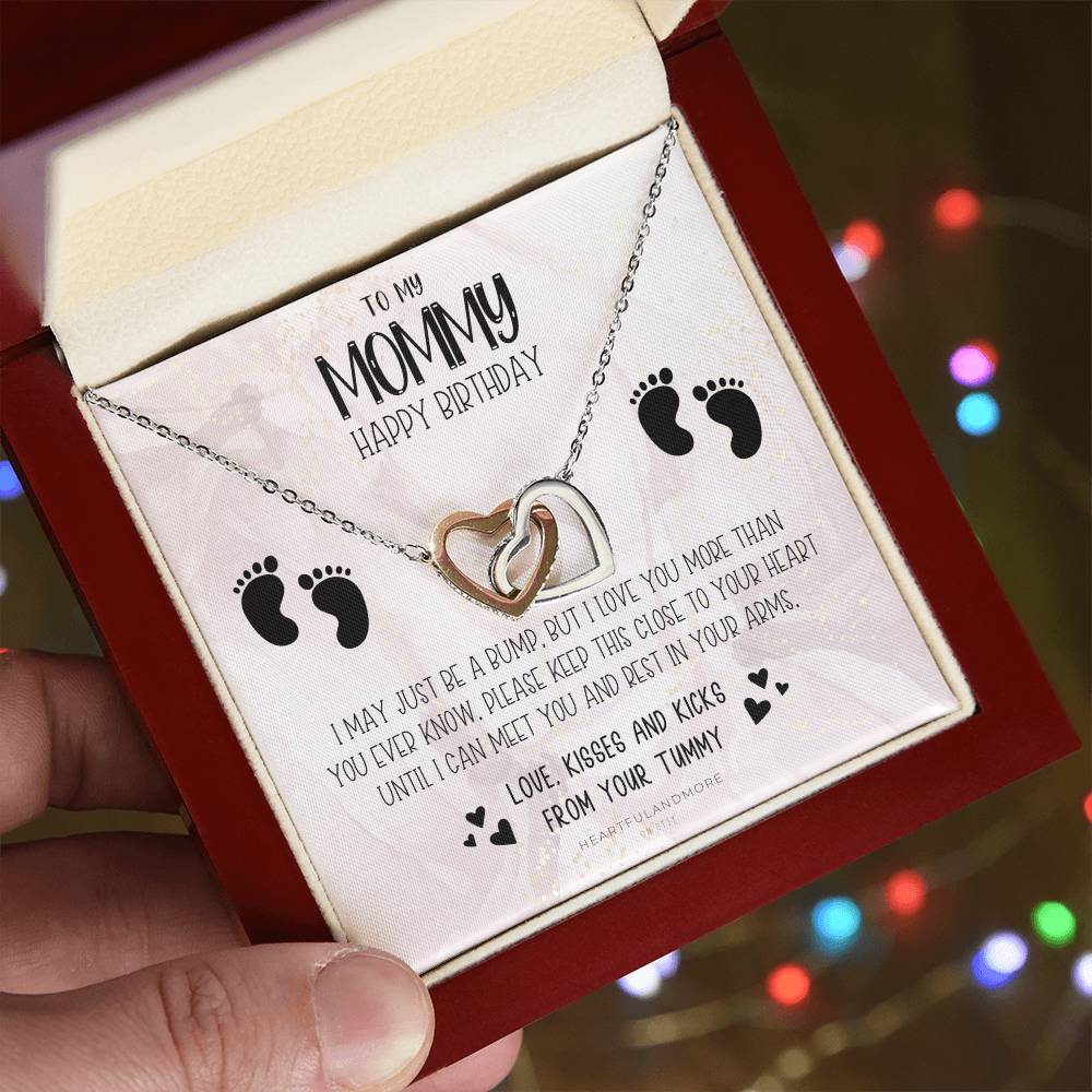 New Mom Birthday Pregnant Wife Birthday Gift Birthday Gift For Pregnant Wife Jewelry For Pregnant Wife Expecting Wife Birthday Interlocking Hearts Necklace