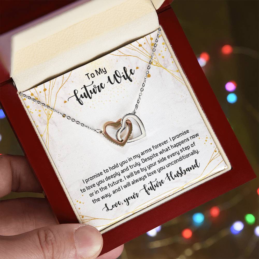 Gift For Feature Wife Necklace Jewellery Interlocking Hearts Necklace