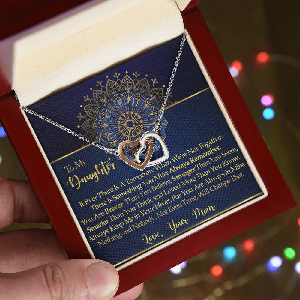 To My Daughter - Interlocked Hearts Necklace Interlocking Hearts Necklace