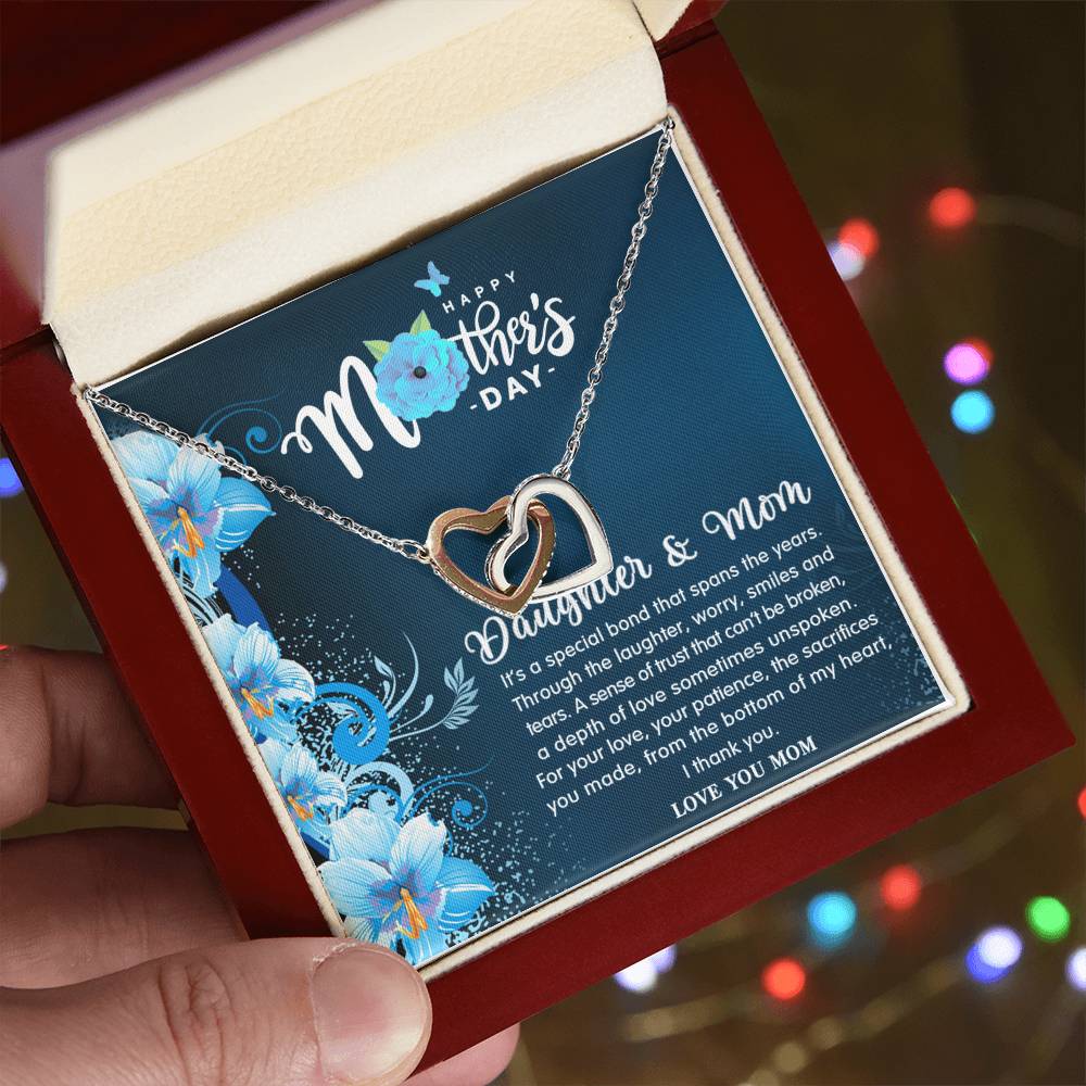 Forever Love - Daughter & Mom Necklace Interlocking Hearts Necklace