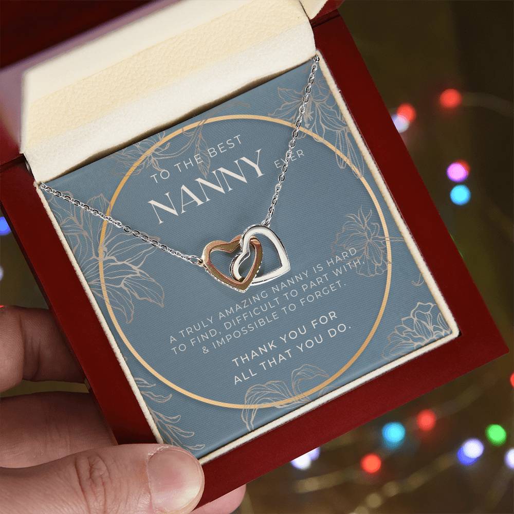 Nanny Gift Nanny Necklace Gift Best Nanny Gift Nanny Thank You Gift Nanny Appreciation Necklace Gift Thank You Nanny Necklace Gift Best Nanny Ever Gift Interlocking Hearts Necklace